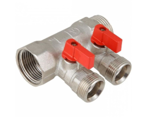 Коллектор резьбовой с кранами FM 3/4",1/2"х2
