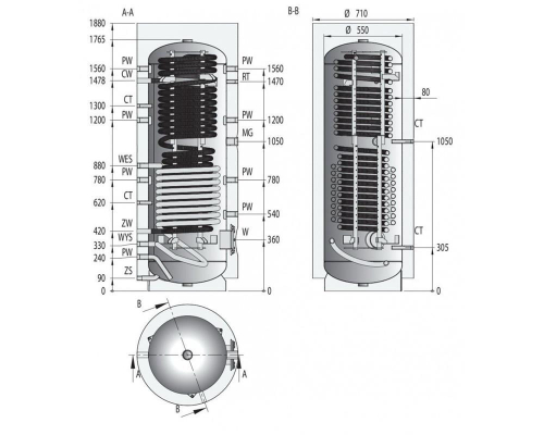 Буферная емкость Elektromet WGJ-B inox 350