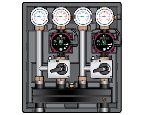 Насосно-смесительный модуль Meibes Kombimix 2 x MKST- Alpha2L 15-60 [40 кВт]