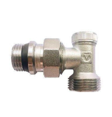 Клапан настроечный Valtec угловой с самоуплотняющимся полусгоном и переходом на "евроконус"