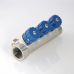 Коллектор Valtec с регулировочными вентилями, 1"х2 вых. 1/2" нар.