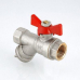 Кран шаровой Valtec со встроенным фильтром, рукоятка бабочка 1/2" вн.-вн.