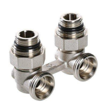 Узел угловой Valtec 1/2" x 3/4" (евроконус) для нижнего подключения радиатора