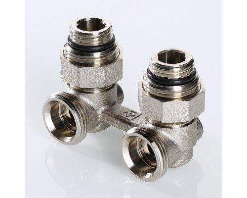 Узел угловой Valtec 1/2" x 3/4" (евроконус) для нижнего подключения радиатора