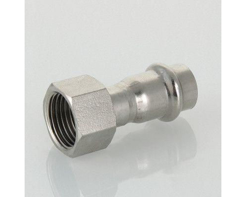Пресс-фитинг из нержавеющей стали Valtec с накидной гайкой 12 мм x 1/2