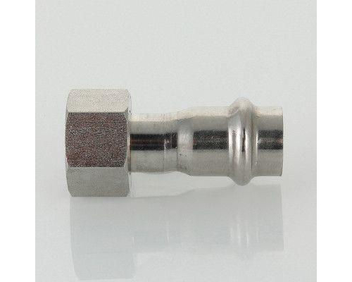 Пресс-фитинг из нержавеющей стали Valtec с накидной гайкой 12 мм x 1/2