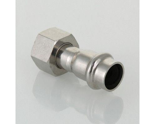 Пресс-фитинг из нержавеющей стали Valtec с накидной гайкой 12 мм x 1/2