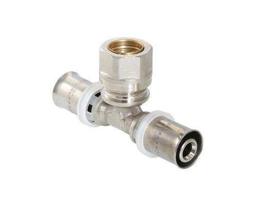 Пресс-фитинг тройник Valtec с переходом на обжим. соед. 20-15-16 мм