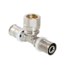 Пресс-фитинг тройник Valtec с переходом на обжим. соед. 20-15-20 мм