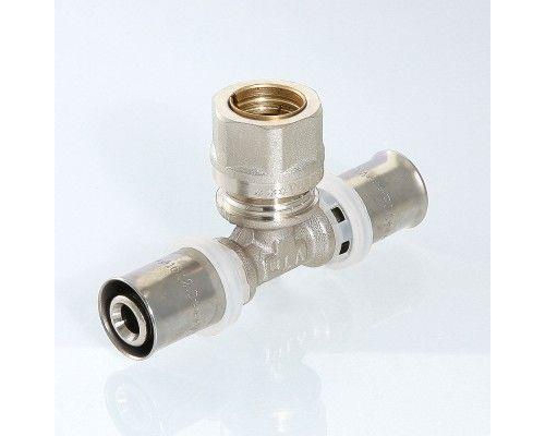 Пресс-фитинг тройник Valtec с переходом на обжим. соед. 20-15-20 мм