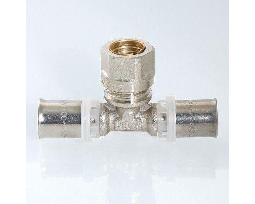 Пресс-фитинг тройник Valtec с переходом на обжим. соед. 20-15-20 мм