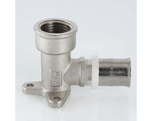 Пресс-фитинг угольник Valtec с креплением с нар.р. 16 мм 1/2