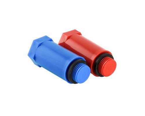 Комплект длинных полипропиленовых пробок Valtec с резьбой 1/2 (красная + синяя)