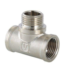 Тройник латунный Valtec с переходом на нар.р. 3/4"