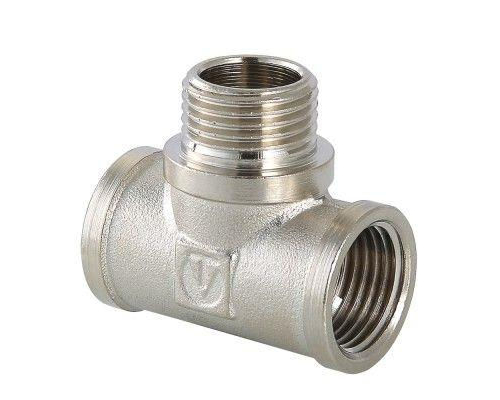 Тройник латунный Valtec с переходом на нар.р. 3/4"