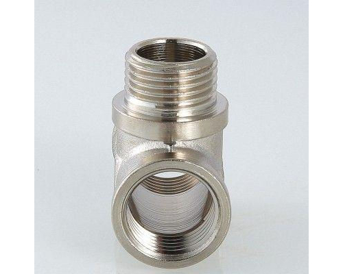 Тройник латунный Valtec с переходом на нар.р. 3/4"