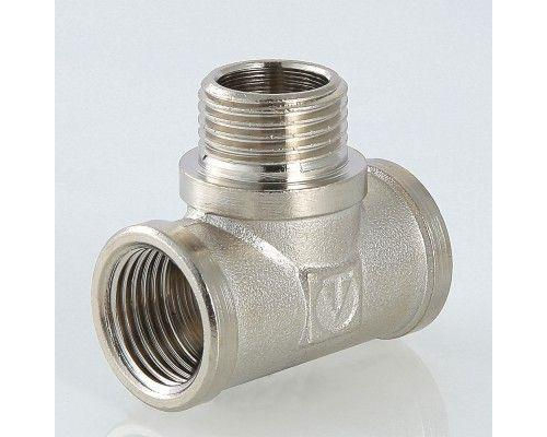 Тройник латунный Valtec с переходом на нар.р. 3/4"