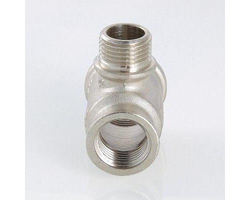 Тройник латунный Valtec с переходом на нар.р. 3/4"-1/2"-1/2"