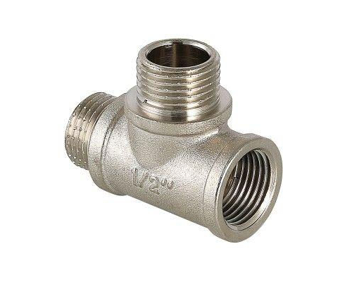 Тройник латунный Valtec с двумя переходами на нар.р. 1/2"