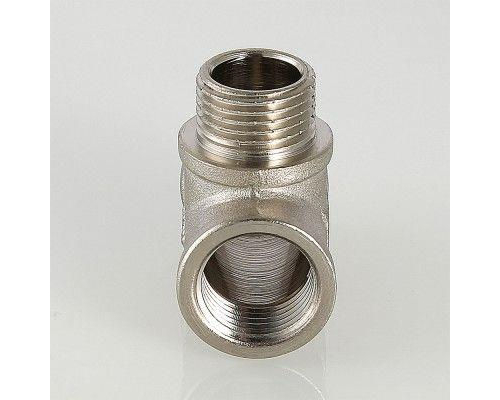 Тройник латунный Valtec с двумя переходами на нар.р. 1/2"
