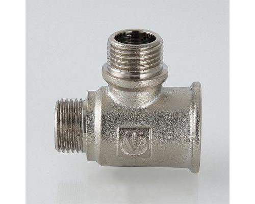 Тройник латунный Valtec с двумя переходами на нар.р. 3/4"-1/2"-1/2"