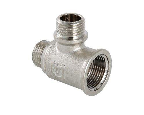 Тройник латунный Valtec с двумя переходами на нар.р. 3/4"-1/2"-3/4"