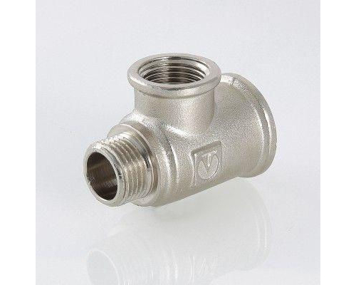 Тройник Valtec с переходом на нар.р. 1/2"-3/4"-3/4"