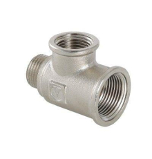 Тройник Valtec с переходом на нар.р. 3/4"-1/2"-3/4"