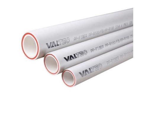 Полипропиленовая труба армированная стекловолокном Valtec PP-FIBER PN 20, 25 мм (белый, по 2 м)
