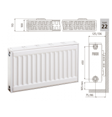 Cтальной панельный радиатор PRADO Classic 225001000
